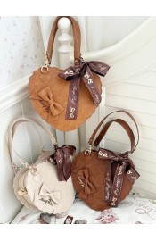 Sheep Puff Chocolate Pattern Heart Shaped Bag(Limited Reservation/3 Colours/Full Payment Without Shipping)